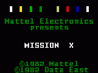 Mission X title screen for Intellivision